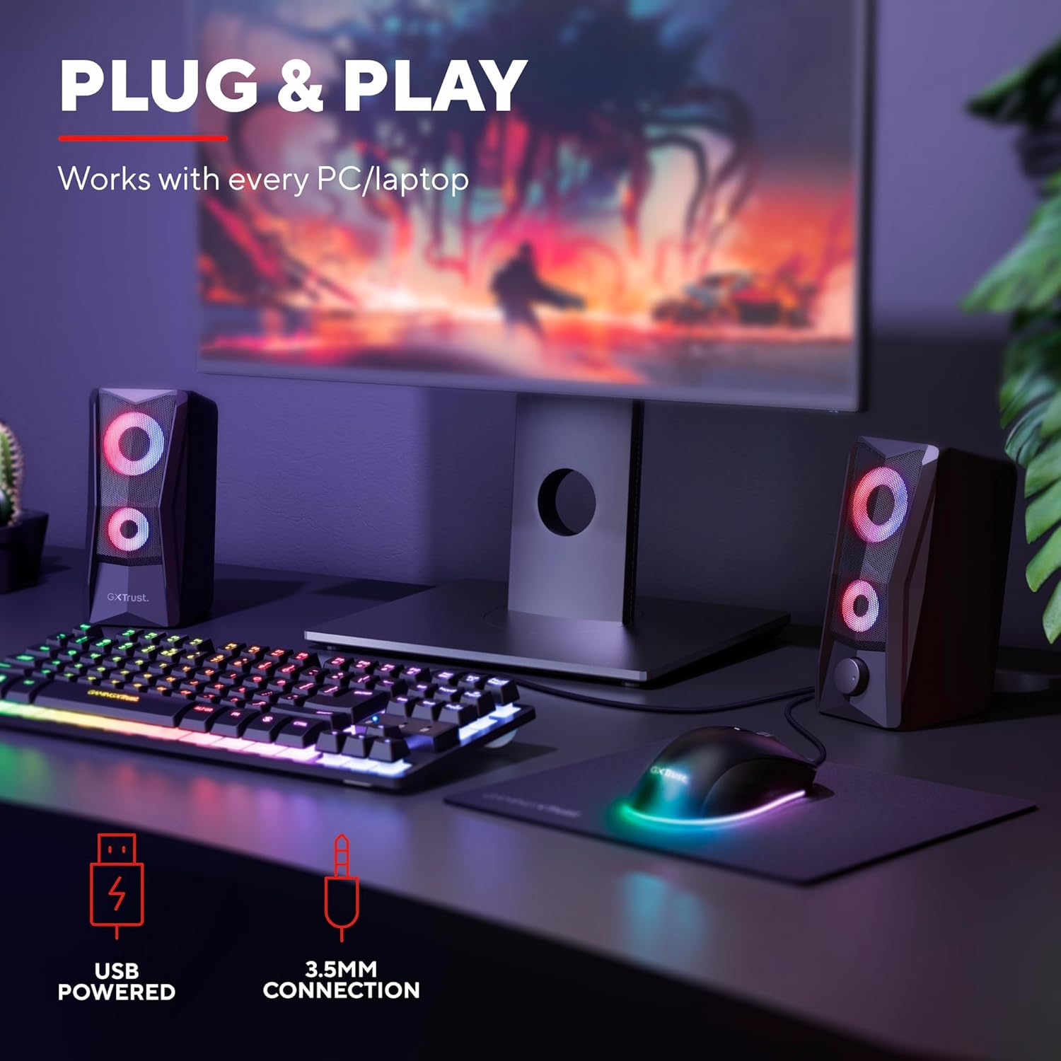 Altifalantes Trust Gaming GXT 606 JAVV/ 12W/ 2.0/ Pretos - Imagem 4