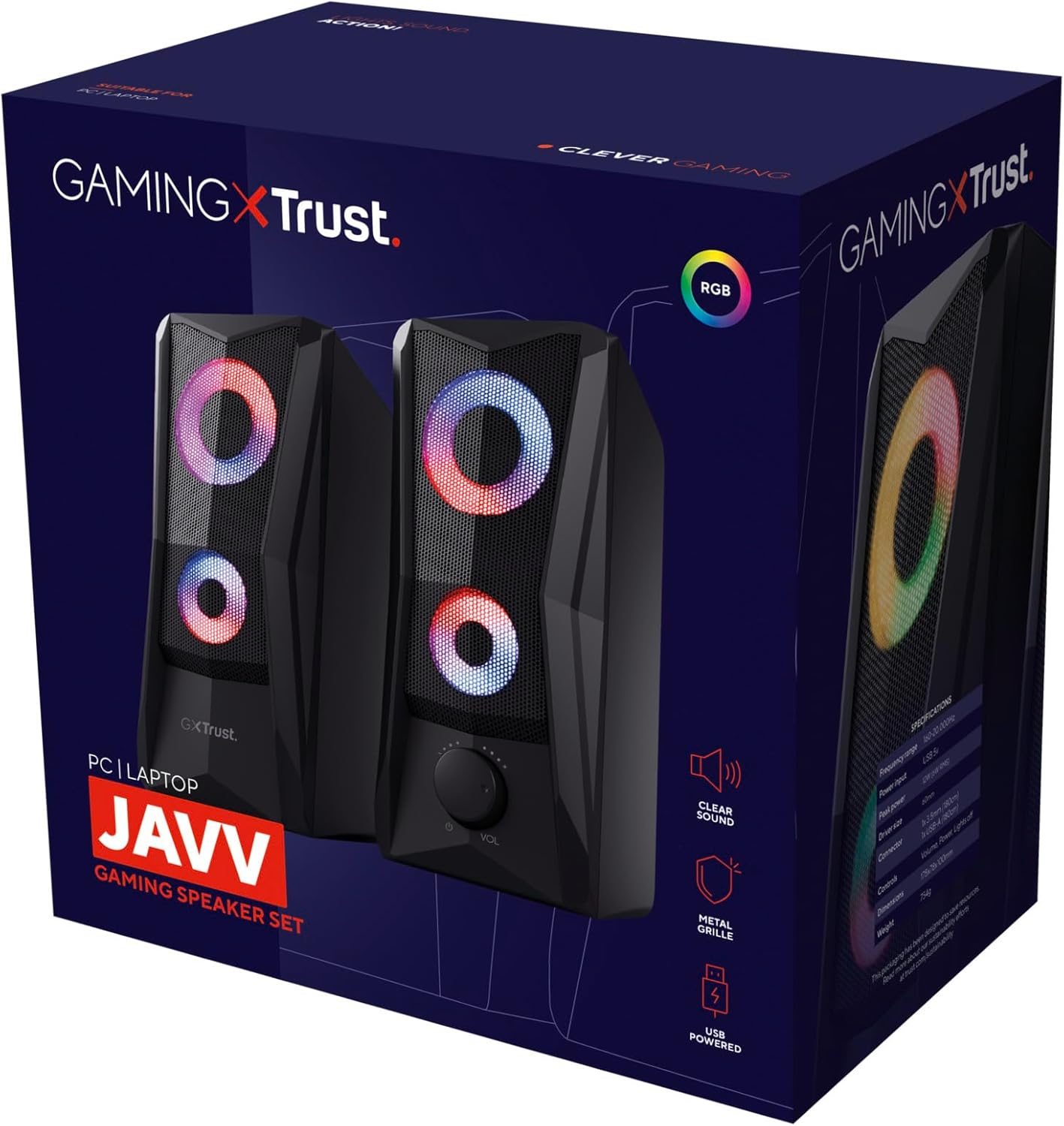 Altifalantes Trust Gaming GXT 606 JAVV/ 12W/ 2.0/ Pretos - Imagem 11