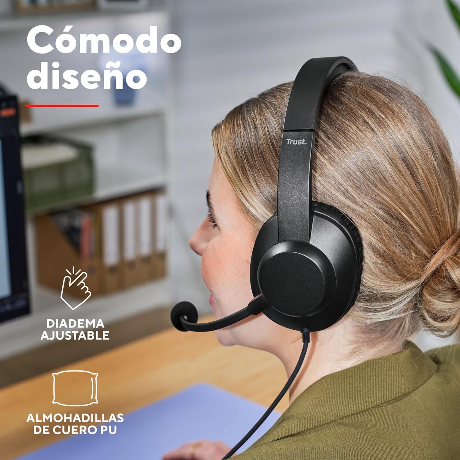 Auscultadores Trust Ayda Max/ com Microfone/ Jack 3.5/ Pretos - Imagem 3