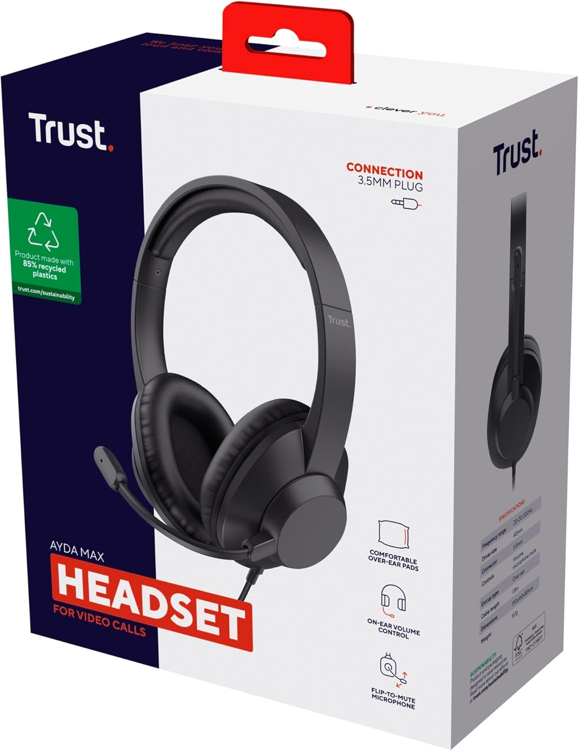 Auscultadores Trust Ayda Max/ com Microfone/ Jack 3.5/ Pretos - Imagem 14