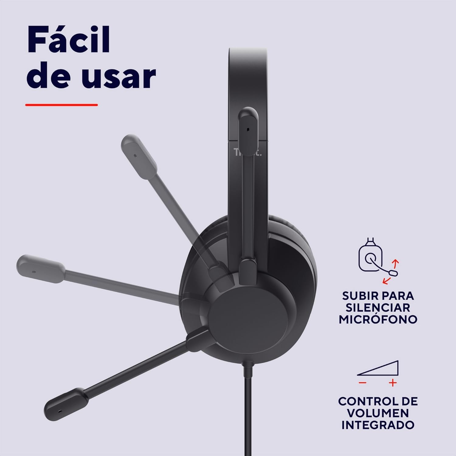 Auscultadores Trust Ayda Max/ com Microfone/ Jack 3.5/ Pretos - Imagem 4