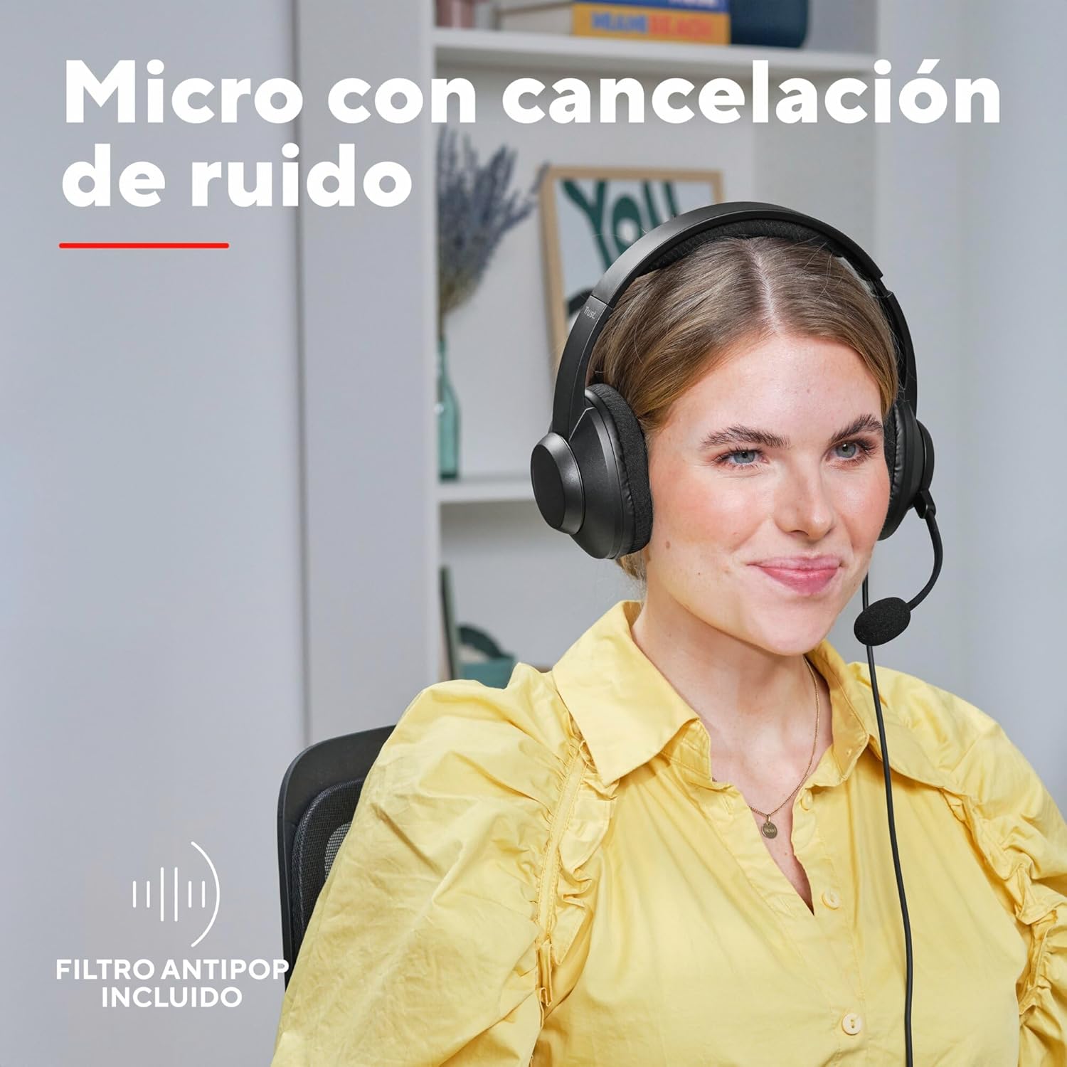 Auriculares Trust Ayda Max USB-ENC/ com Microfone/ USB/ Pretos - Imagem 3