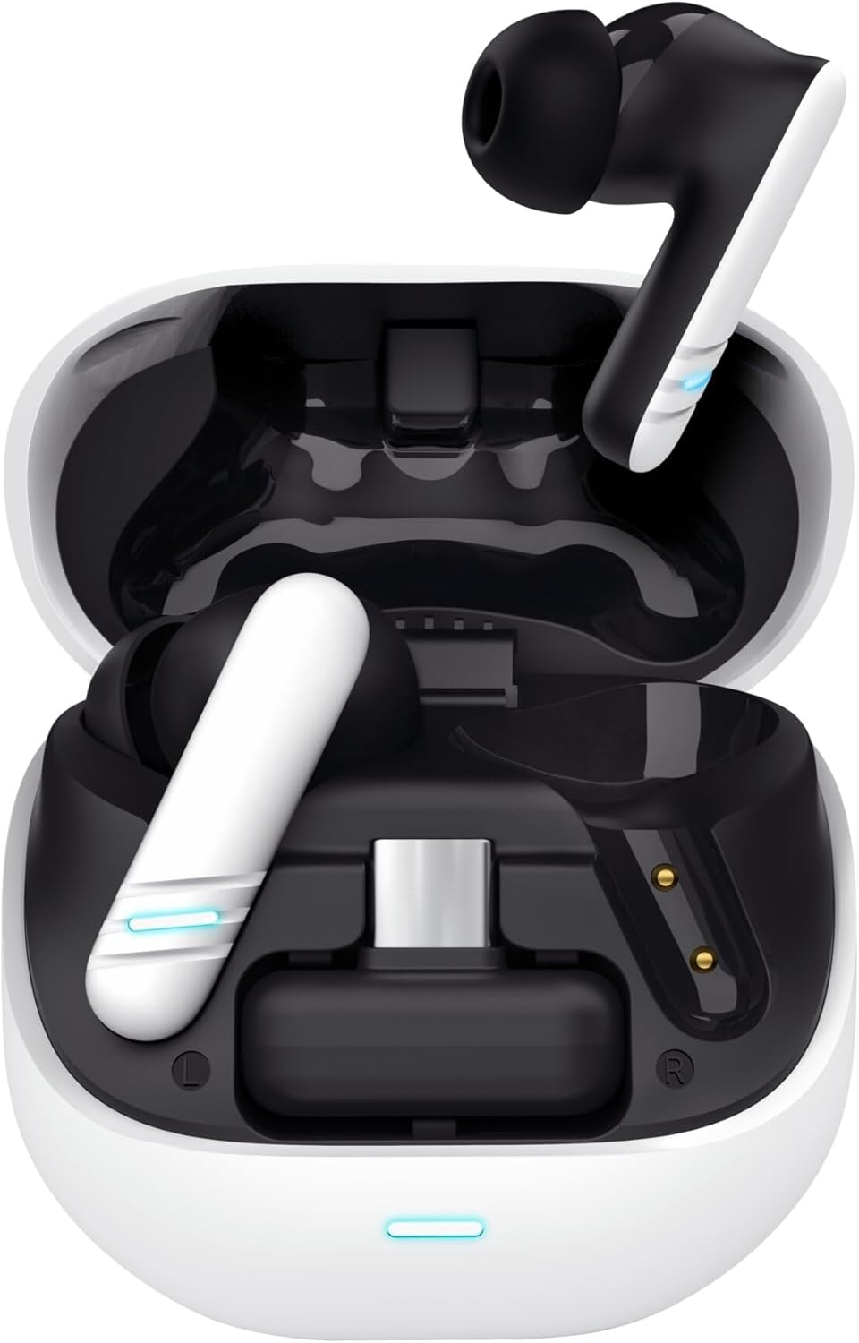 Auscultadores Bluetooth Trust GXT 409 Oxxie 25478 com estojo de carregamento/ Autonomia 7h/ Branco e Preto