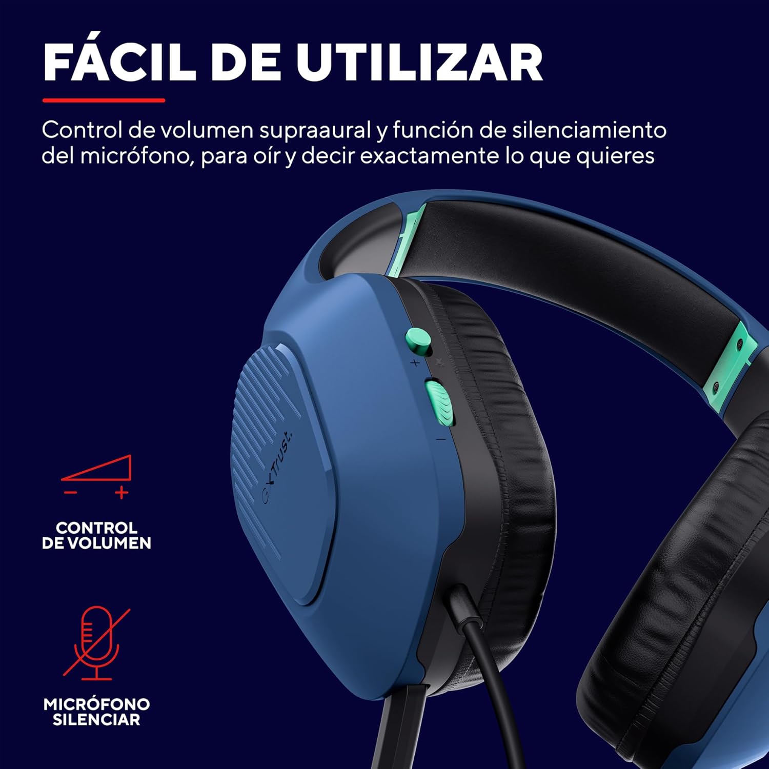 Auscultadores Gaming com Microfone Trust Gaming GXT 415 Zirox/ Jack 3.5/ Azuis - Imagem 6
