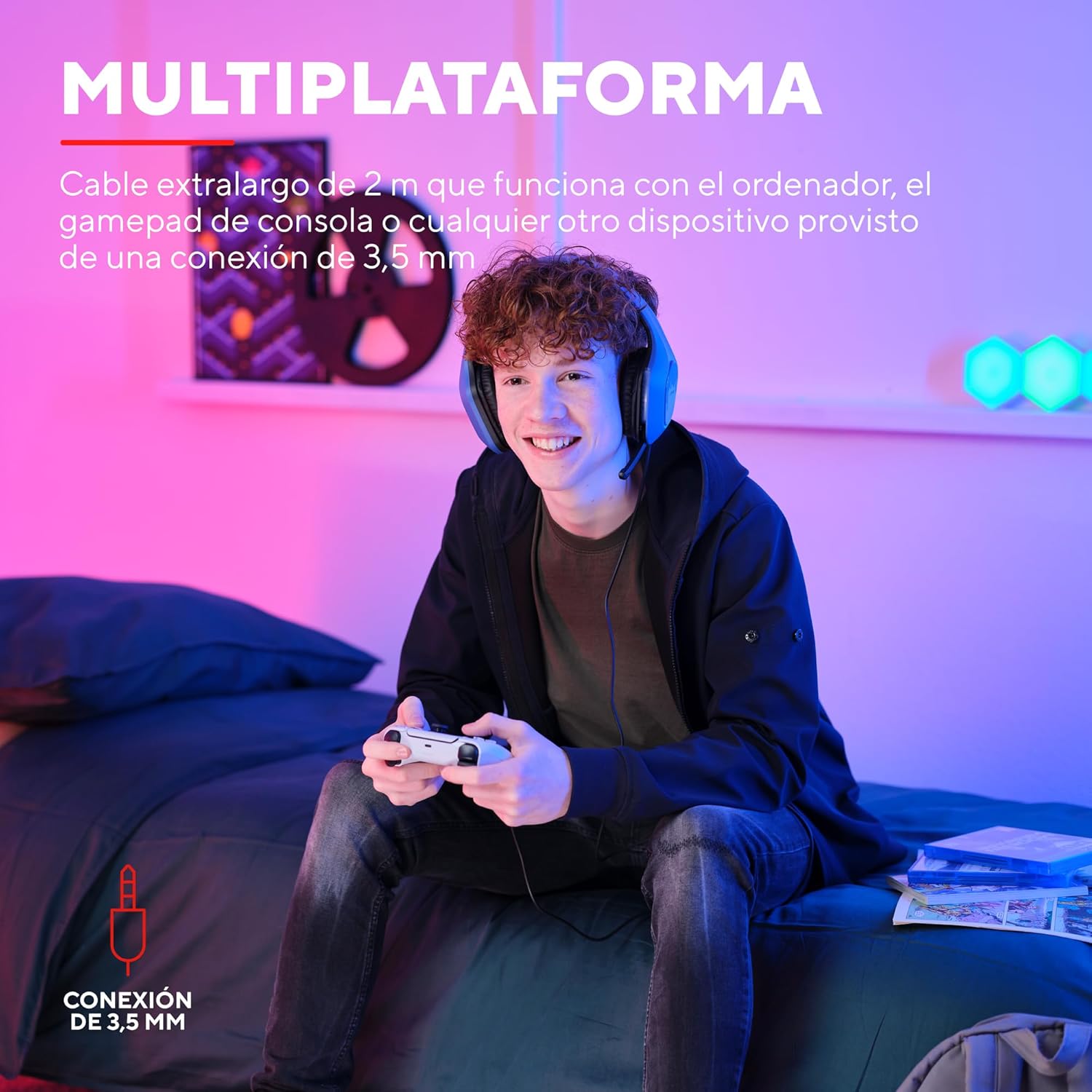 Auscultadores Gaming com Microfone Trust Gaming GXT 415 Zirox/ Jack 3.5/ Azuis - Imagem 4