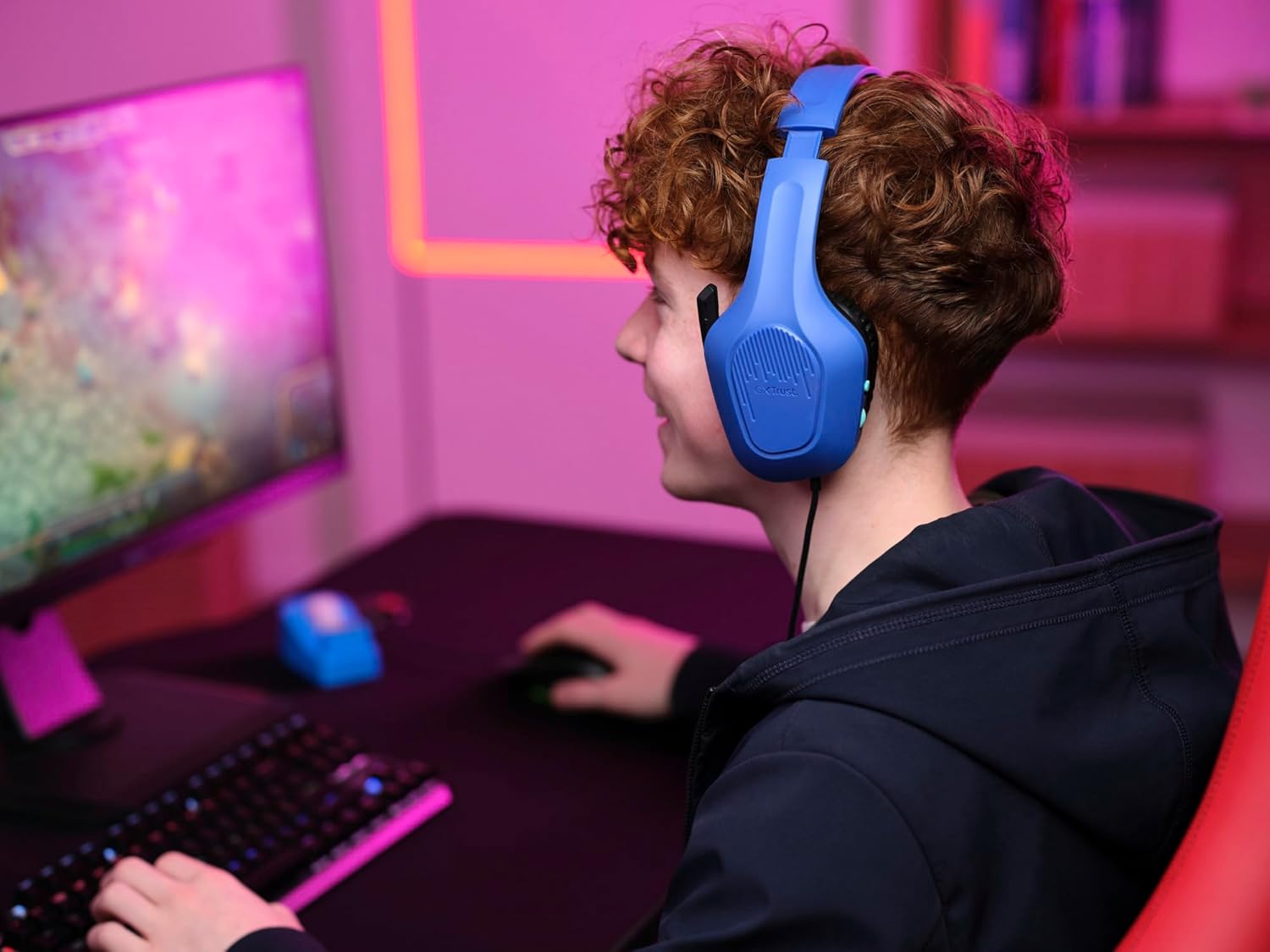 Auscultadores Gaming com Microfone Trust Gaming GXT 415 Zirox/ Jack 3.5/ Azuis - Imagem 7