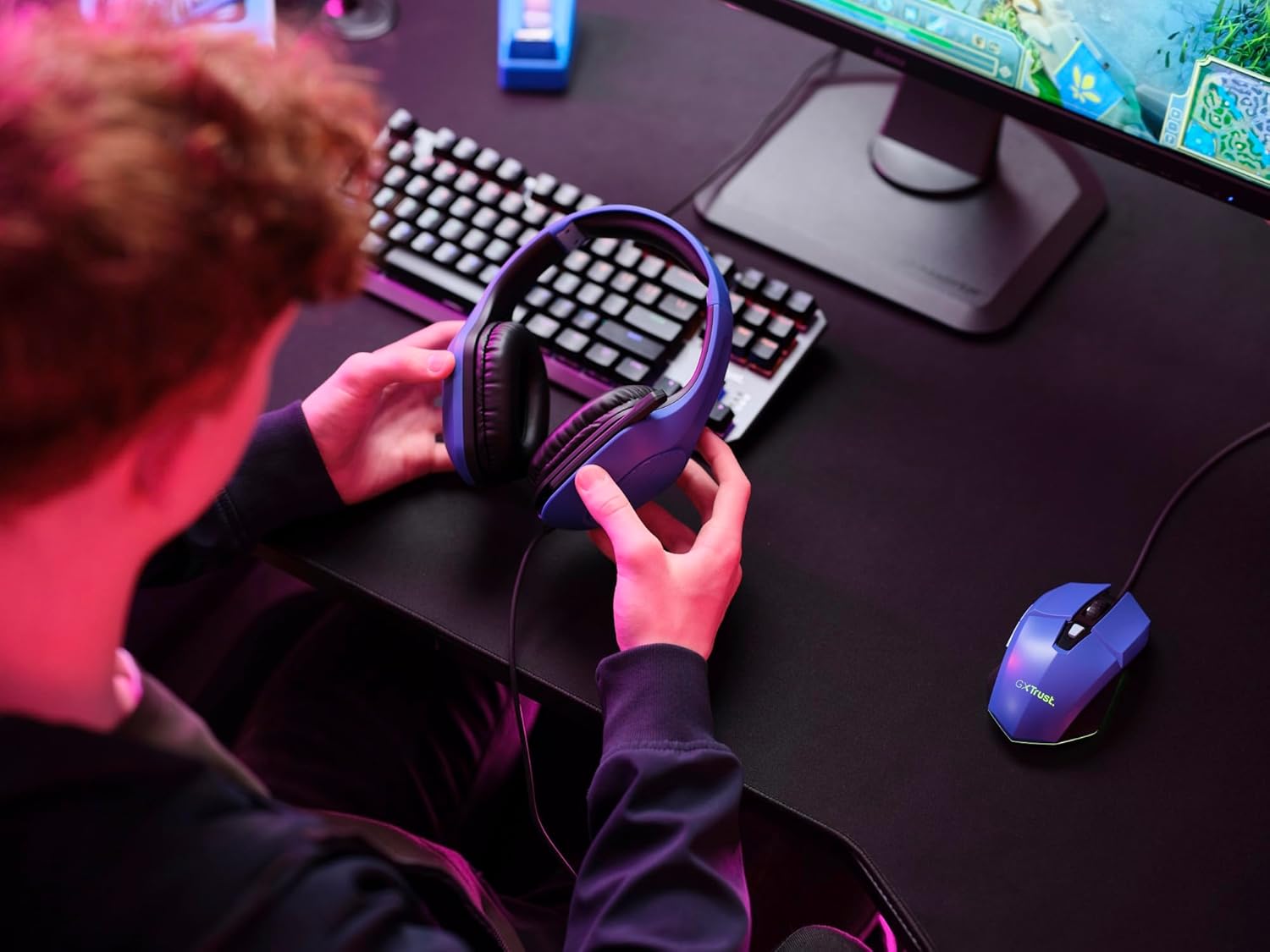 Auscultadores Gaming com Microfone Trust Gaming GXT 415 Zirox/ Jack 3.5/ Azuis - Imagem 8
