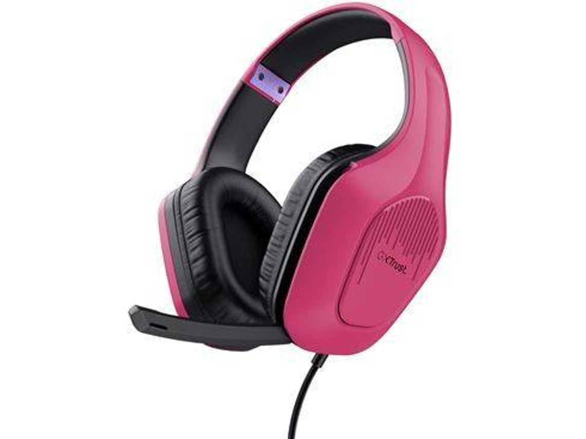 Auscultadores Gaming com Microfone Trust Gaming GXT 415 Zirox/ Jack 3.5/ Cor-de-Rosa