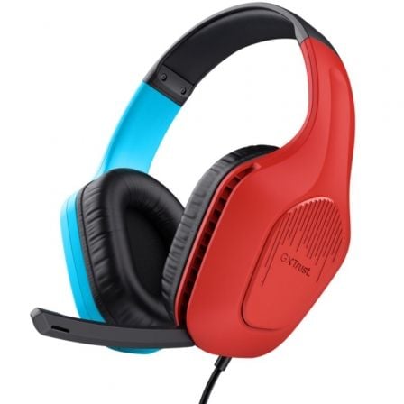 Auriculares Gaming com Microfone Trust Gaming GXT 416S Zirox/ Jack 3.5/ Azuis e Vermelhos