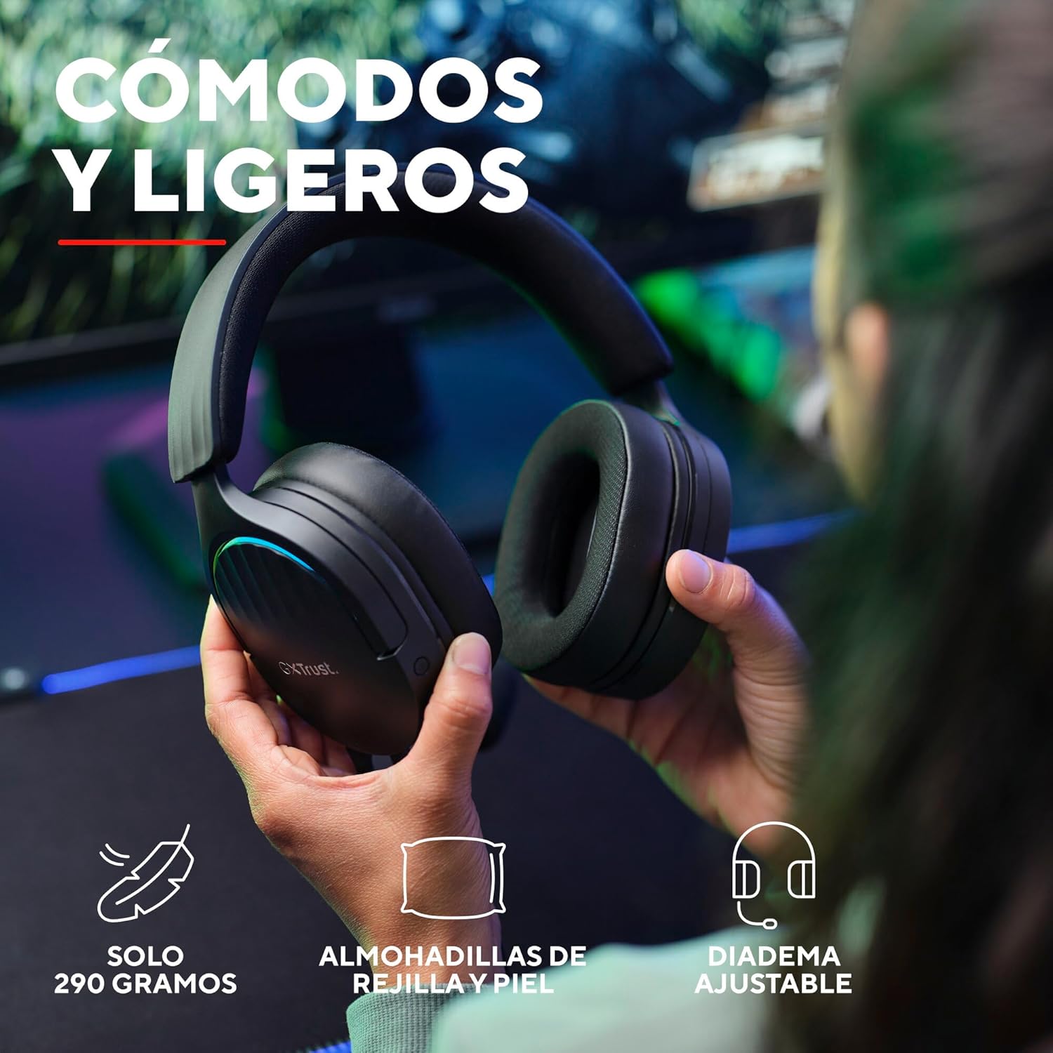 Auscultadores Gaming com Microfone Trust Gaming GXT 490 Fayzo/ USB 2.0/ Pretos - Imagem 4