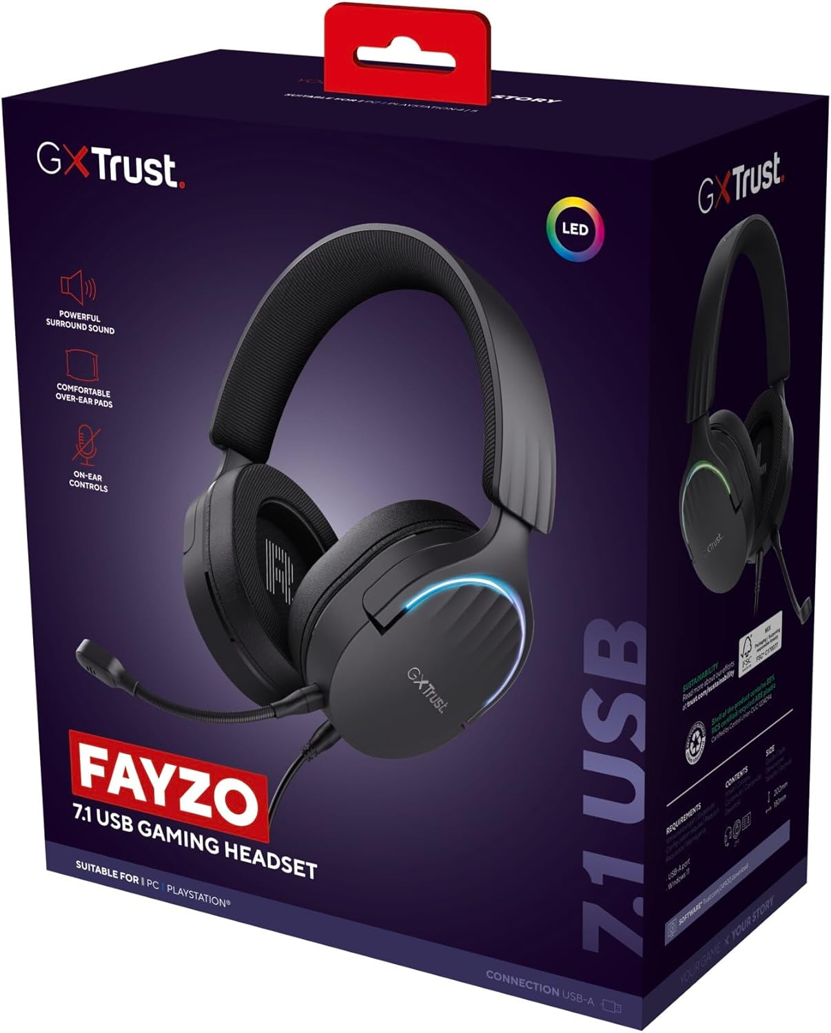 Auscultadores Gaming com Microfone Trust Gaming GXT 490 Fayzo/ USB 2.0/ Pretos - Imagem 17