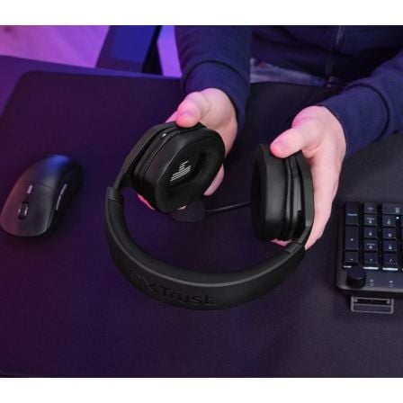 Auscultadores Gaming com Microfone Trust Gaming GXT 492 Carus/ Jack 3.5/ Pretos - Imagem 2