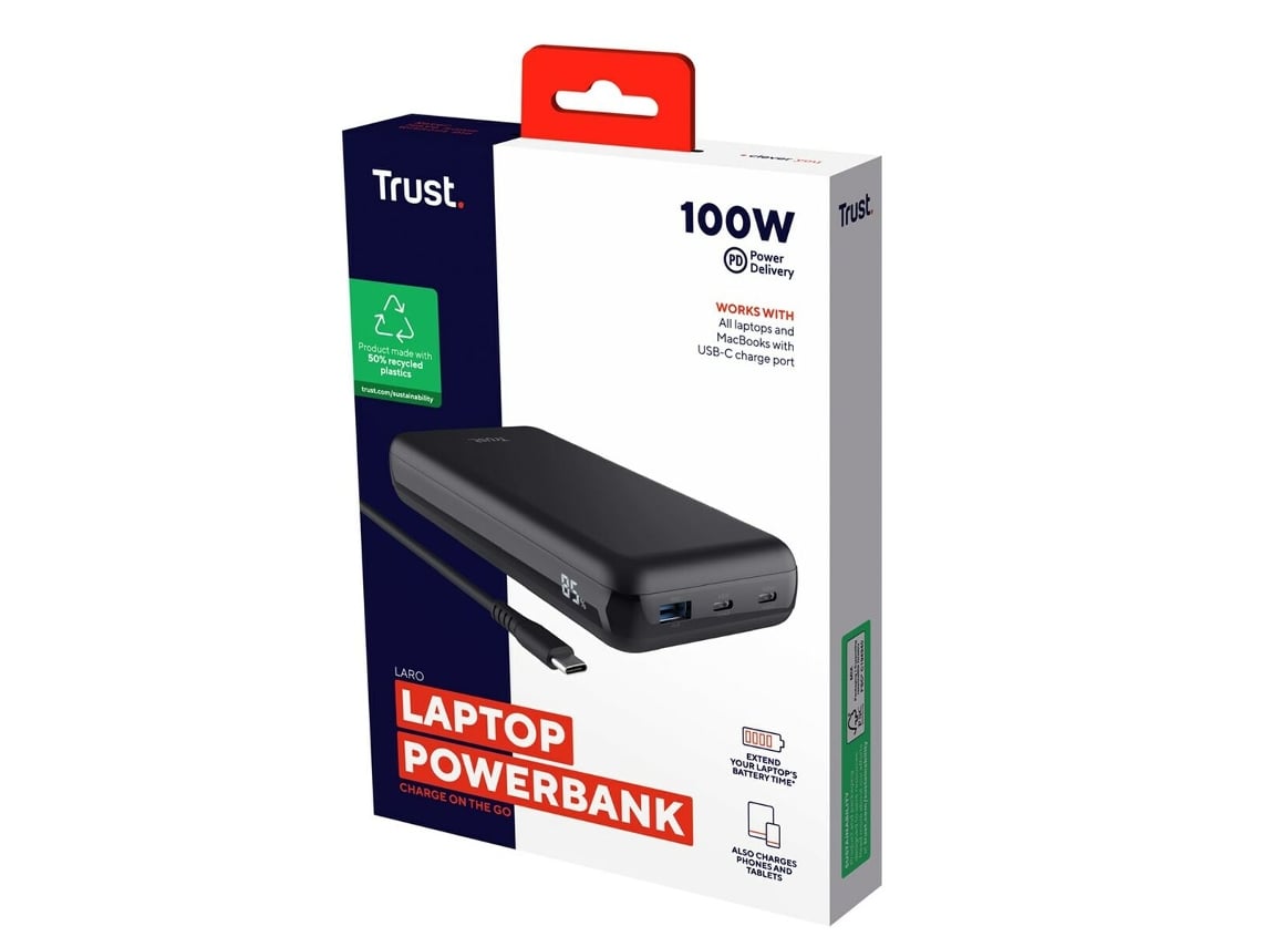 Bateria Externa/Powerbank Trust Laro 20000mAh/ 100W/ Compatível com Portáteis - Imagem 8