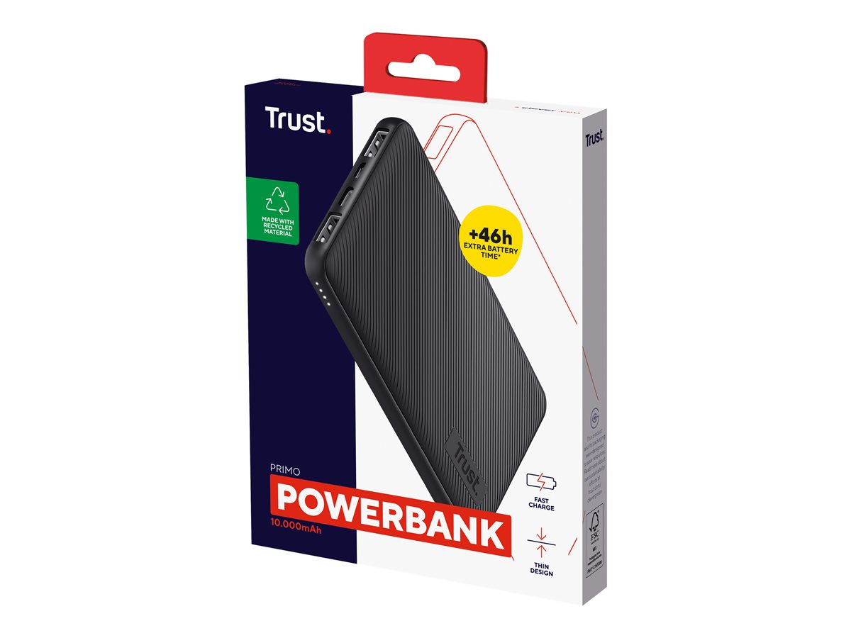 Powerbank 10000mAh Trust Primo ECO/ 15W/ Preto
