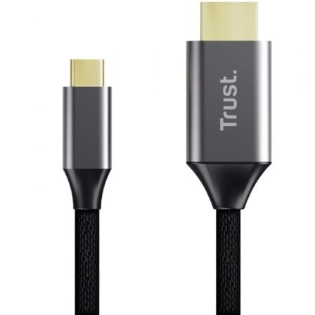 Cabo Conversor HDMI 4K Trust CALYX/ USB Tipo-C Macho - HDMI Macho/ 2m/ Cinzento - Imagem 3