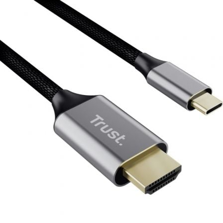 Cabo Conversor HDMI 4K Trust CALYX/ USB Tipo-C Macho - HDMI Macho/ 2m/ Cinzento - Imagem 2