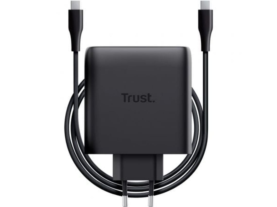 Carregador de Parede GaN Trust Maxo 100W/ 2xUSB Tipo-C/Inclui Cabo USB Tipo-C/ 100W