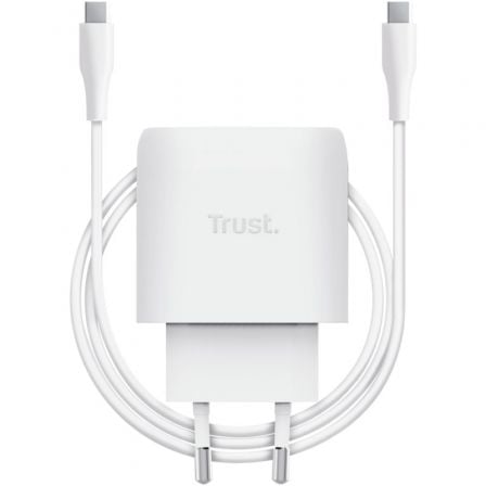 Carregador de Parede GaN Trust Maxo 45W/ 1xUSB Tipo-C/ Inclui Cabo USB Tipo-C/ 45W
