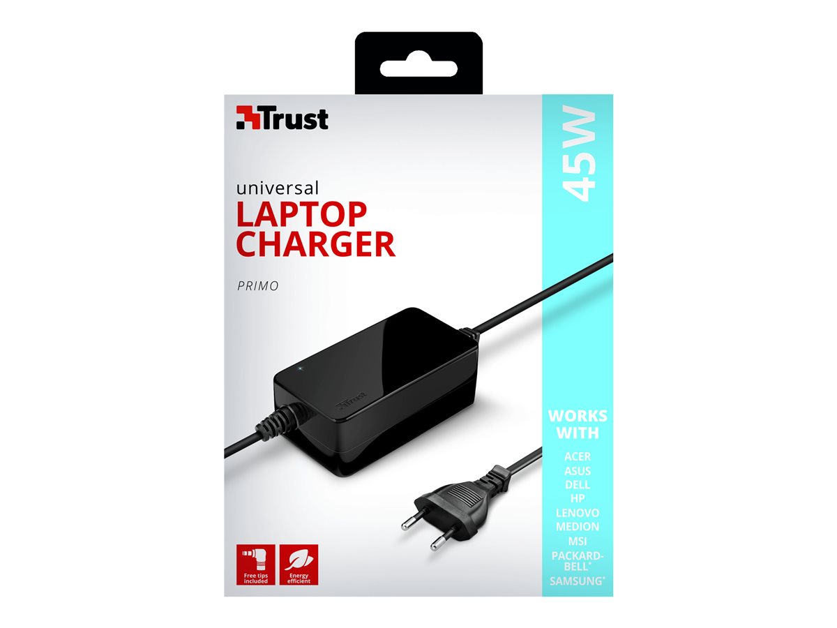 Carregador de Portátil Universal Trust Primo 21904/ 45W/ Automático/ 6 Conetores/ Voltagem 18-20V - Imagem 2