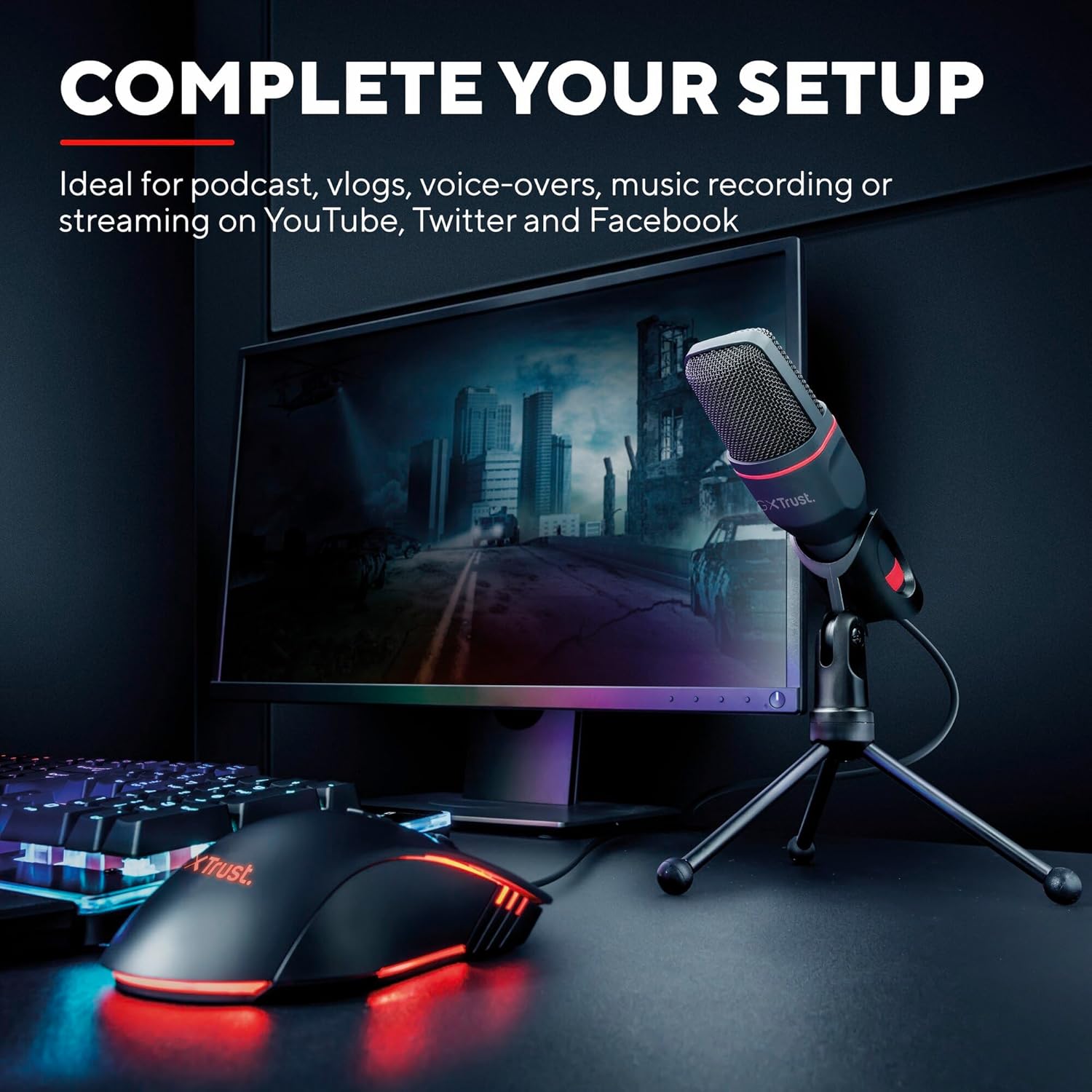 Microfone Trust Gaming GXT 212 Mico/ Jack 3.5/ USB 2.0 - Imagem 2
