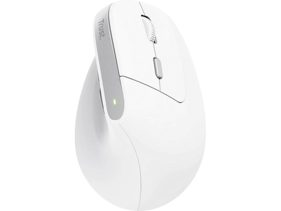 Rato Vertical Sem Fios Trust Bayo II/ Bateria recarregável/ Até 2400 DPI/ Branco - Imagem 2