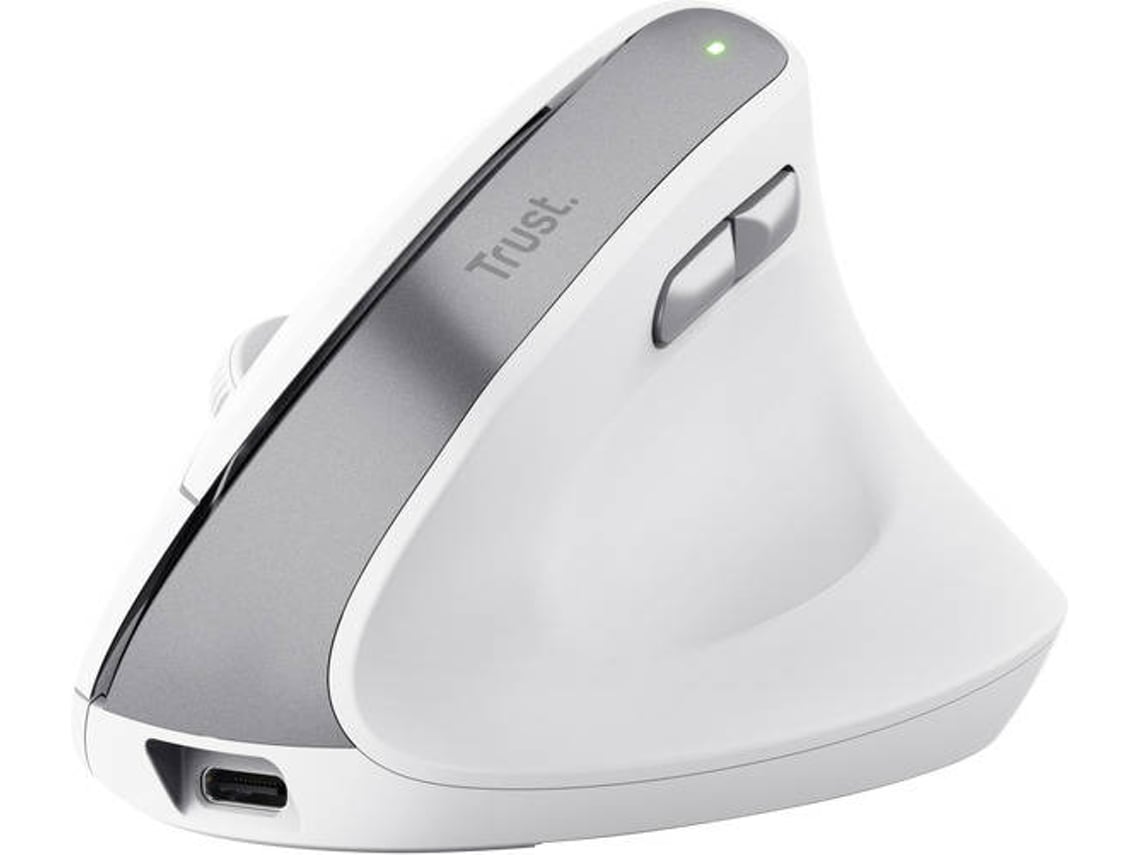 Rato Vertical Sem Fios Trust Bayo II/ Bateria recarregável/ Até 2400 DPI/ Branco - Imagem 3