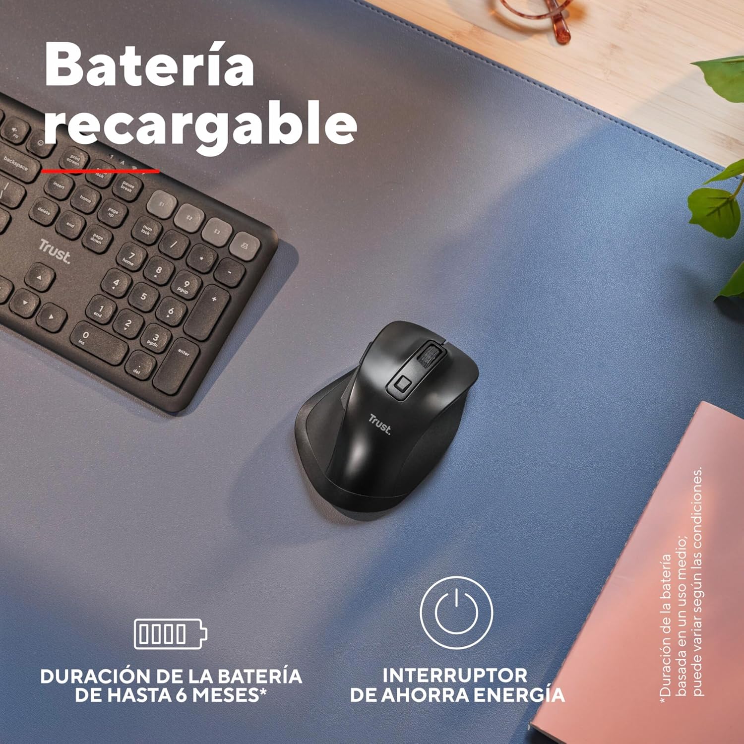 Rato Ergonómico Sem Fios Trust Fyda Multidispositivo/ Bateria recarregável/ Até 2400 DPI - Imagem 4