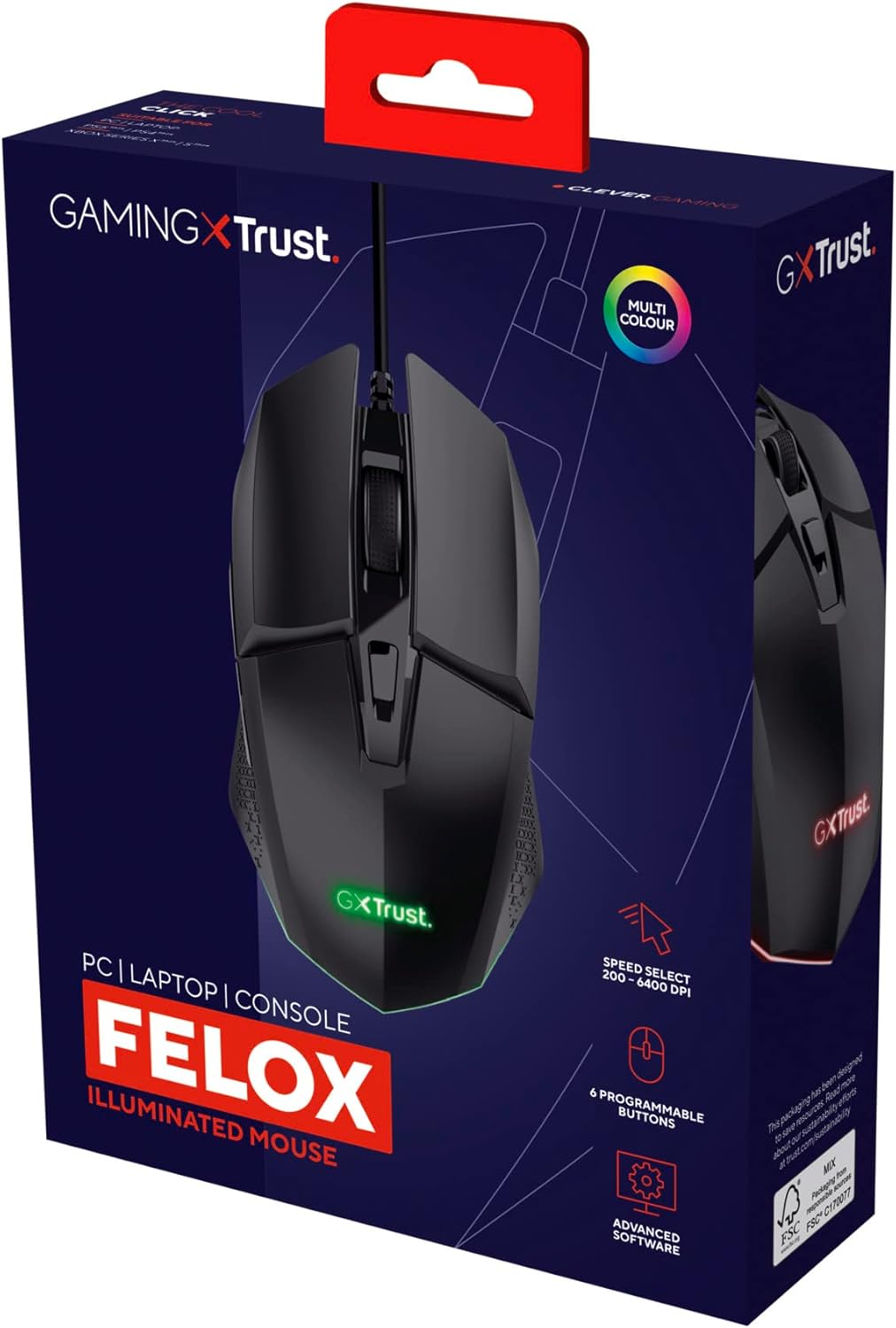 Rato Gaming Trust Gaming GXT 109 Felox/ Até 6400 DPI - Imagem 13