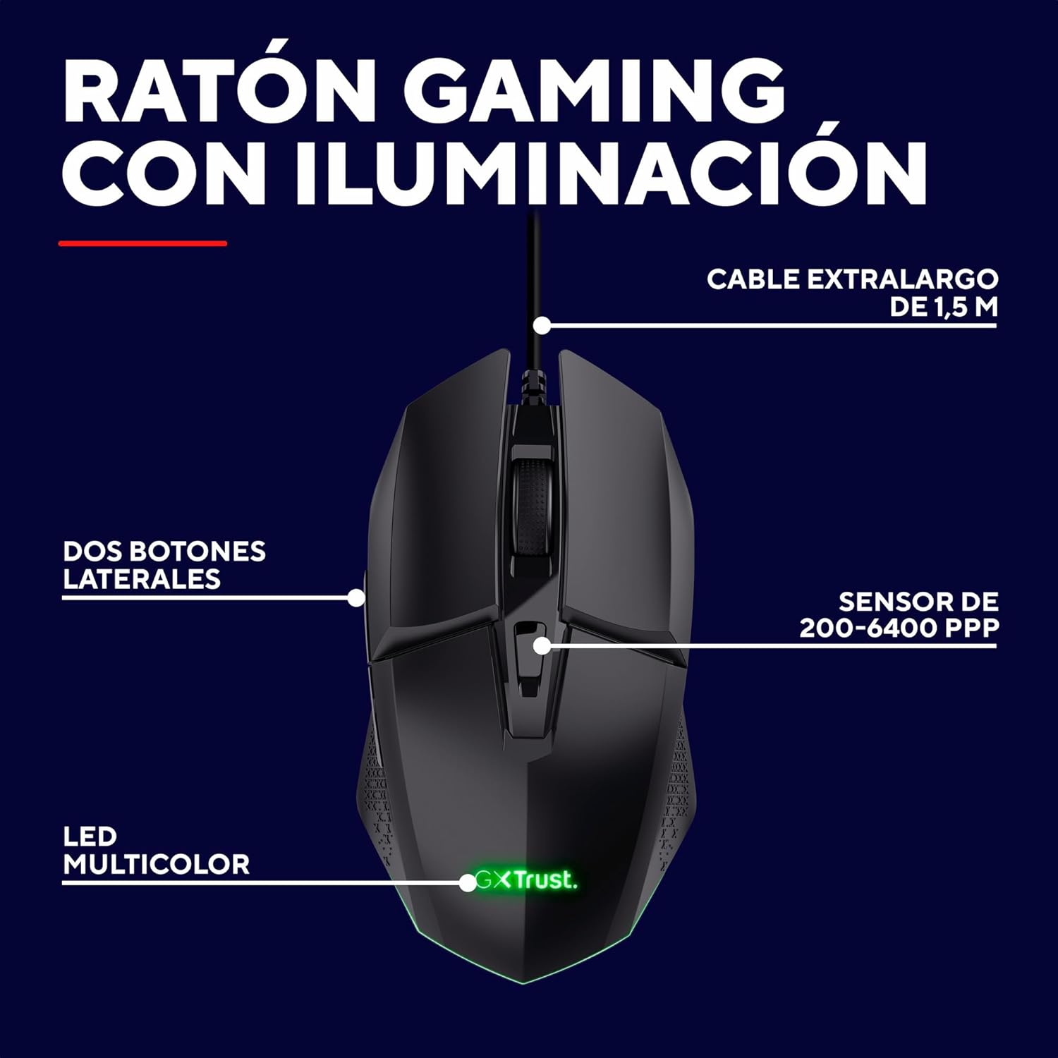 Rato Gaming Trust Gaming GXT 109 Felox/ Até 6400 DPI - Imagem 2
