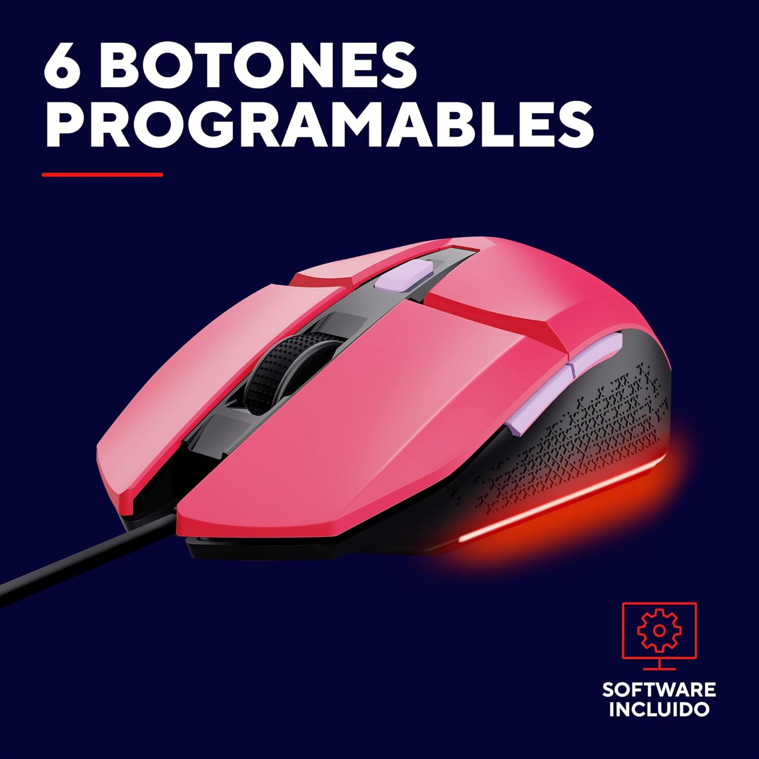Rato Gaming Trust Gaming GXT 109 Felox/ Até 6400 DPI/ Rosa - Imagem 4