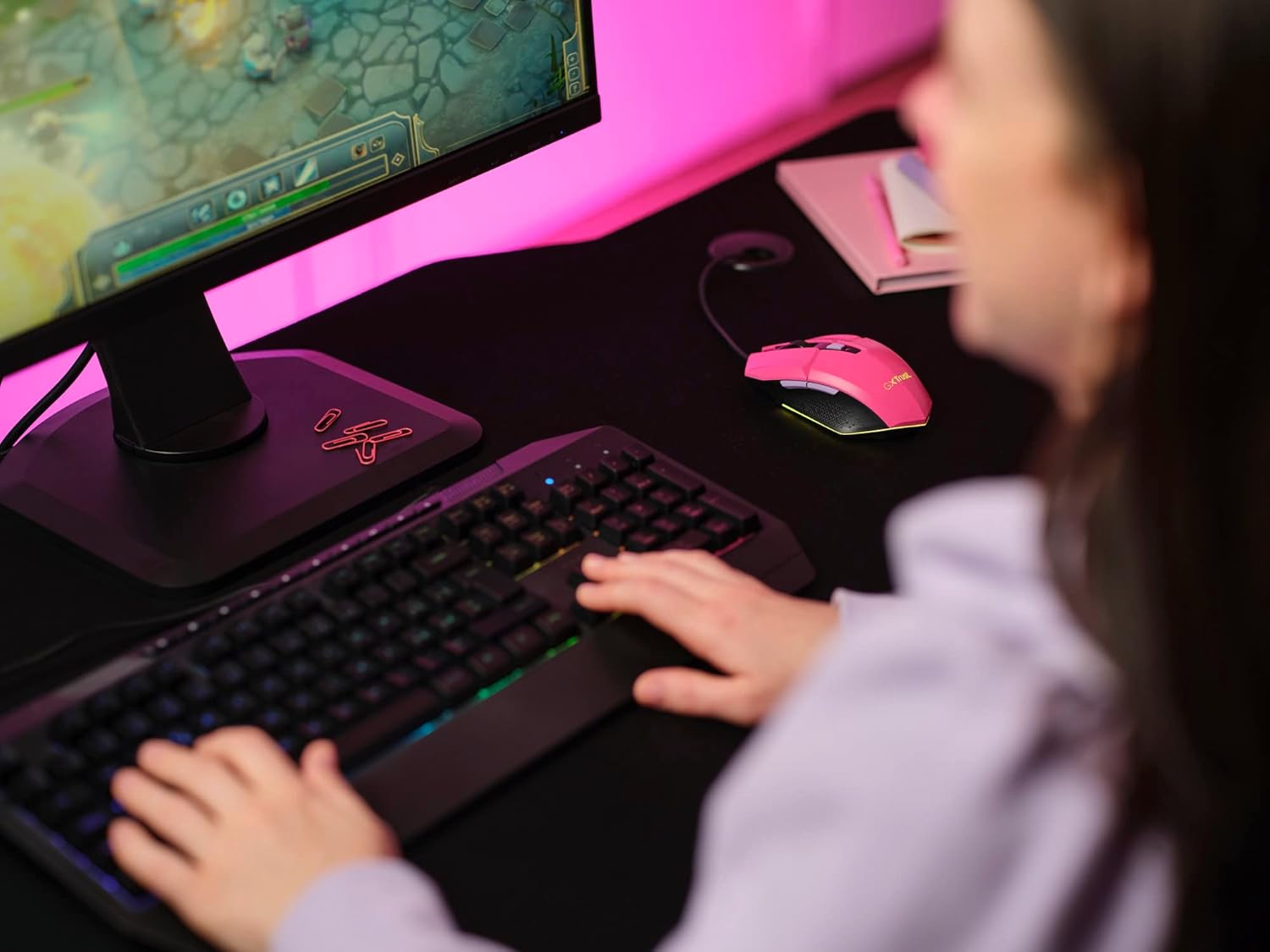 Rato Gaming Trust Gaming GXT 109 Felox/ Até 6400 DPI/ Rosa - Imagem 8