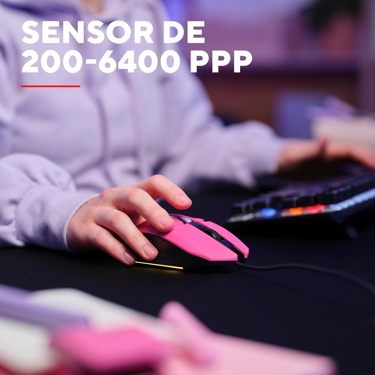 Rato Gaming Trust Gaming GXT 109 Felox/ Até 6400 DPI/ Rosa - Imagem 3