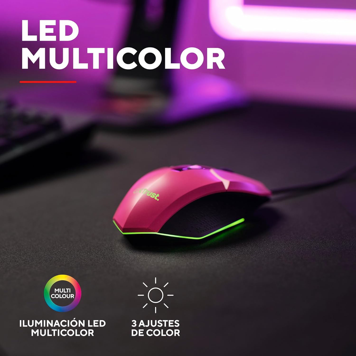 Rato Gaming Trust Gaming GXT 109 Felox/ Até 6400 DPI/ Rosa - Imagem 5