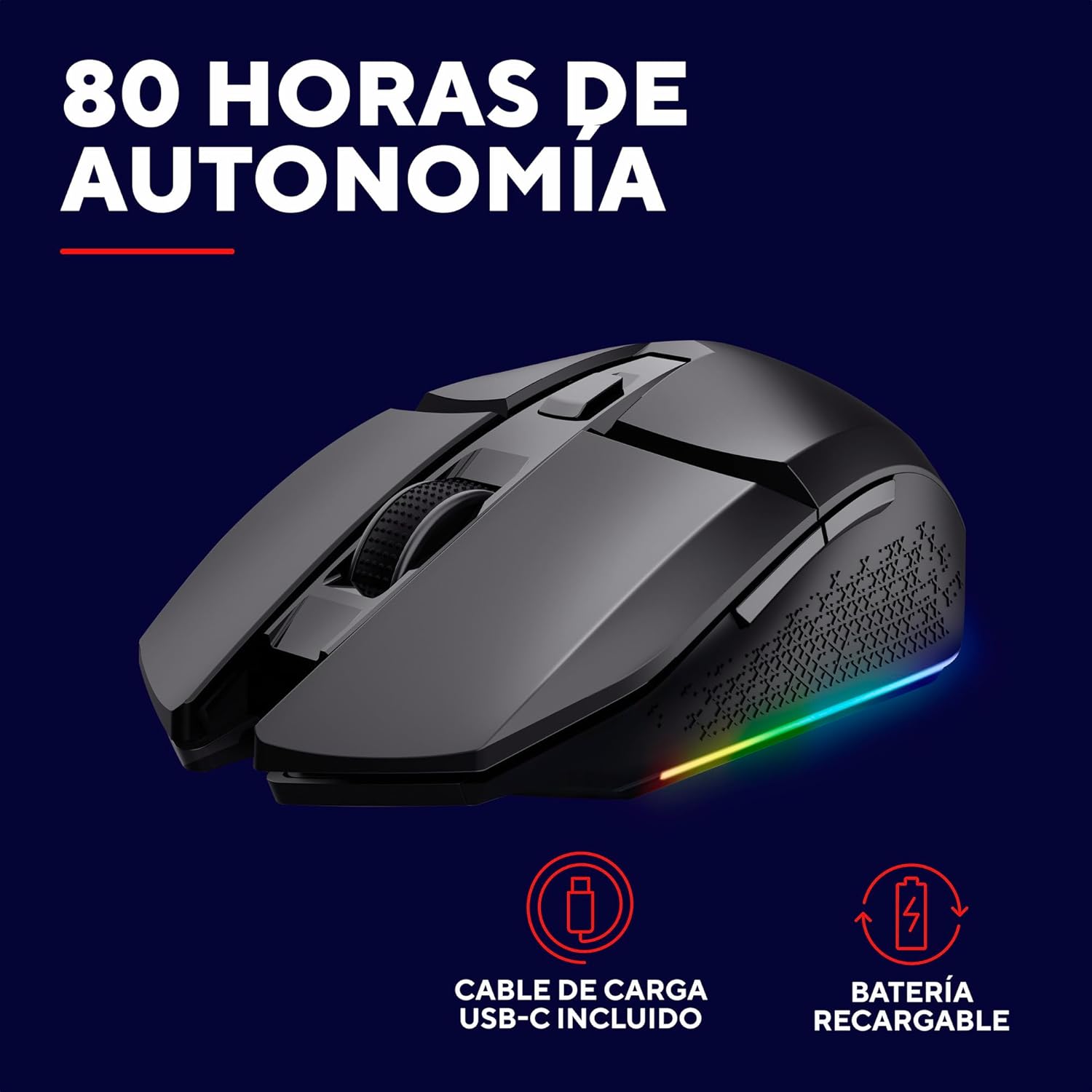 Rato Gaming Sem Fios Trust Gaming GXT 110 Felox/ Bateria recarregável/ Até 4800 DPI - Imagem 4