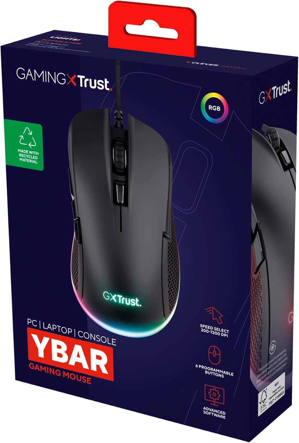 Rato Gaming Trust Gaming GXT 922 YBAR/ Até 7200 DPI - Imagem 12