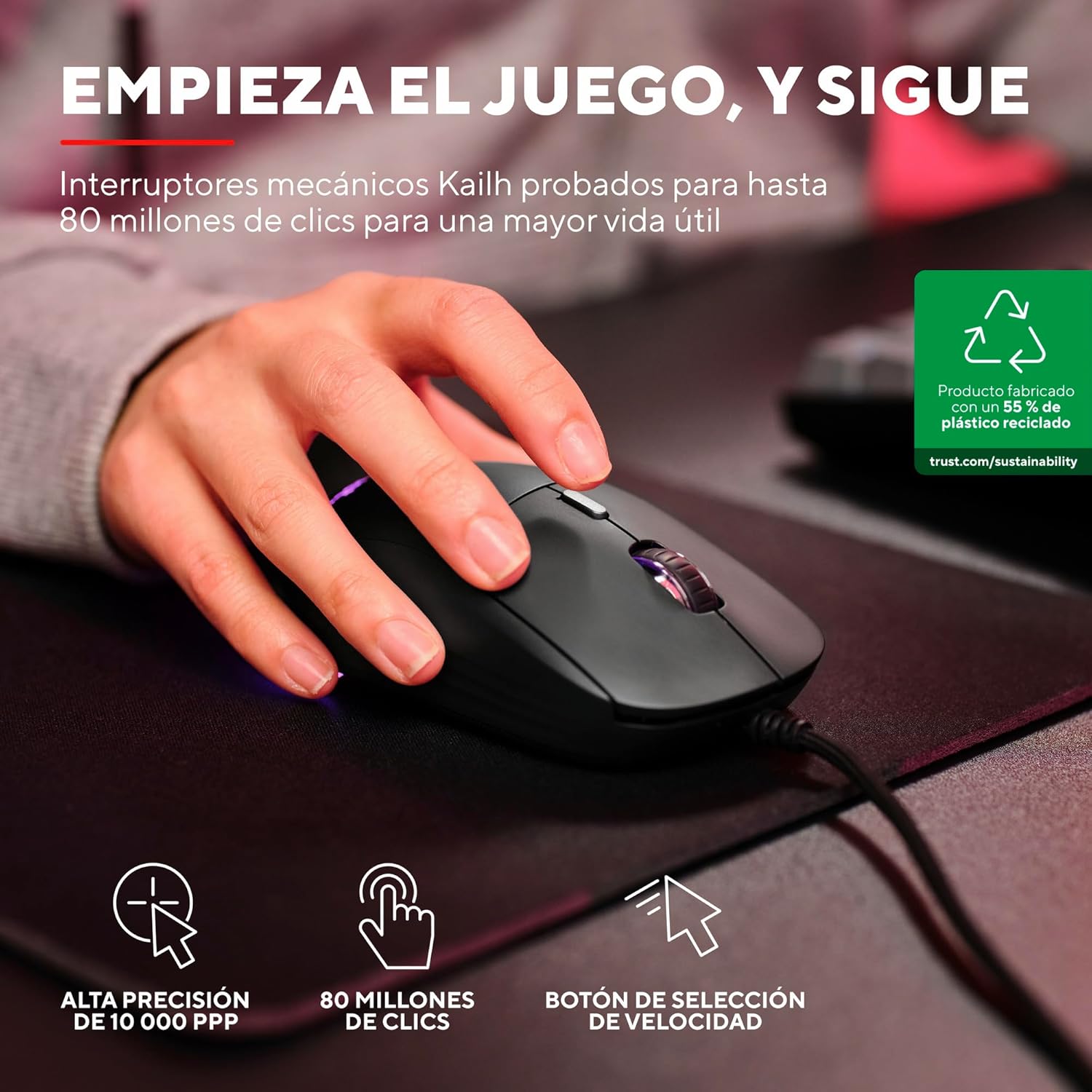 Rato Gaming Trust Gaming GXT 925 Redex II/ Até 10000 DPI - Imagem 2