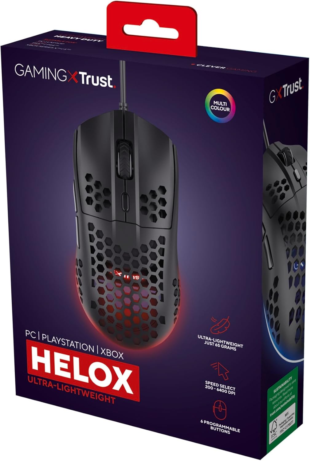 Rato Gaming Trust Gaming GXT 929 Helox/ Até 6400 DPI/ Preto - Imagem 11