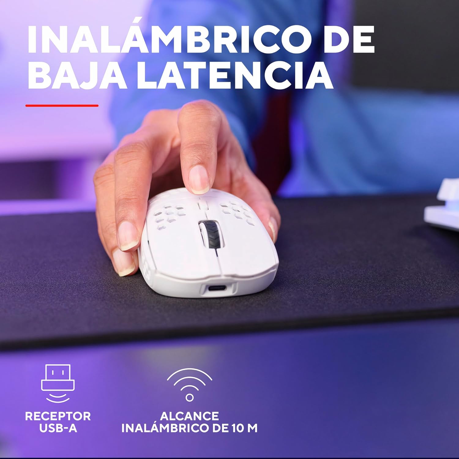 Rato Gaming Sem Fios Trust Gaming GXT 929 Helox/ Bateria Recarregável/ Até 4800 DPI/ Branco - Imagem 4