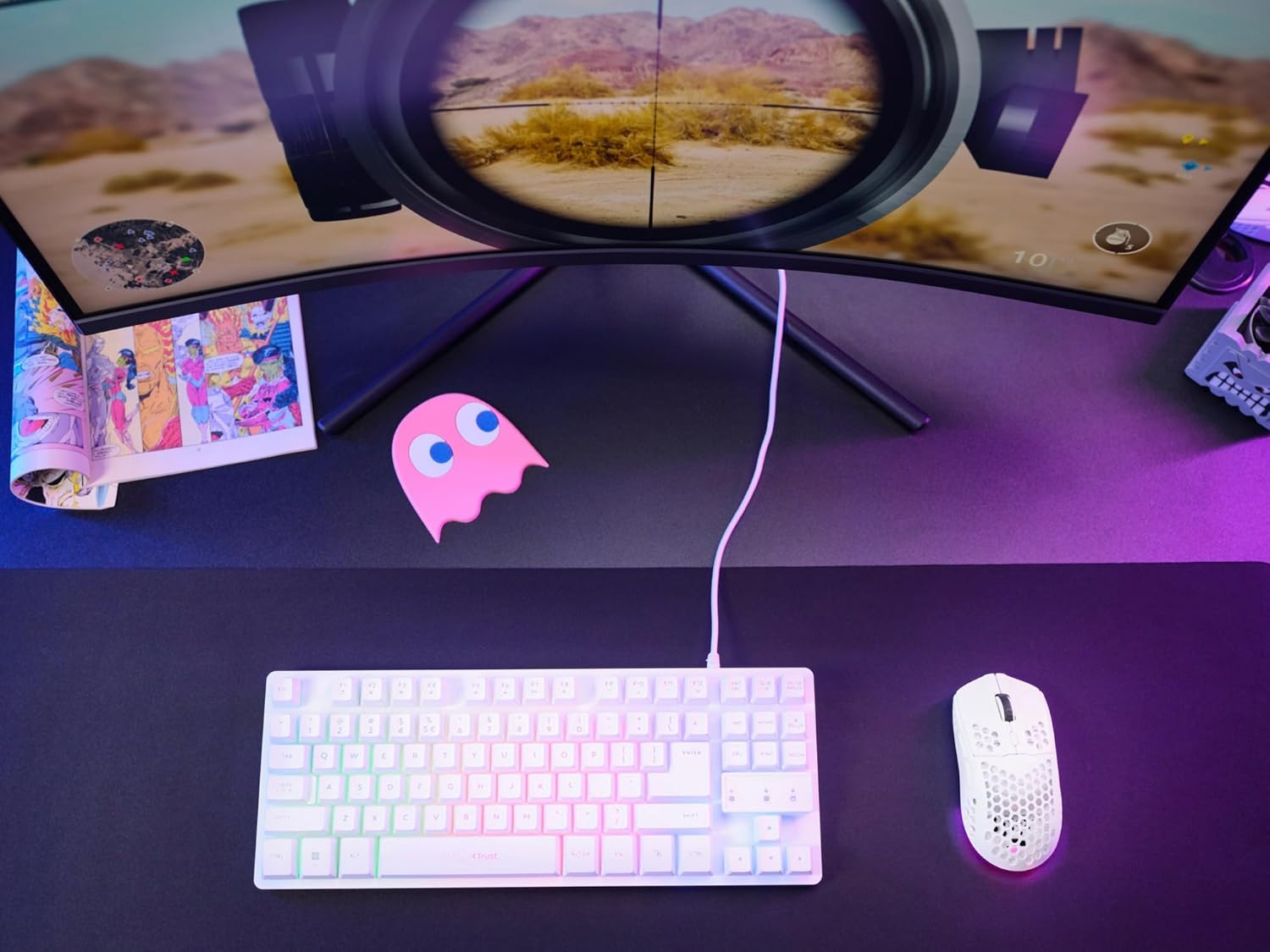 Rato Gaming Sem Fios Trust Gaming GXT 929 Helox/ Bateria Recarregável/ Até 4800 DPI/ Branco - Imagem 7