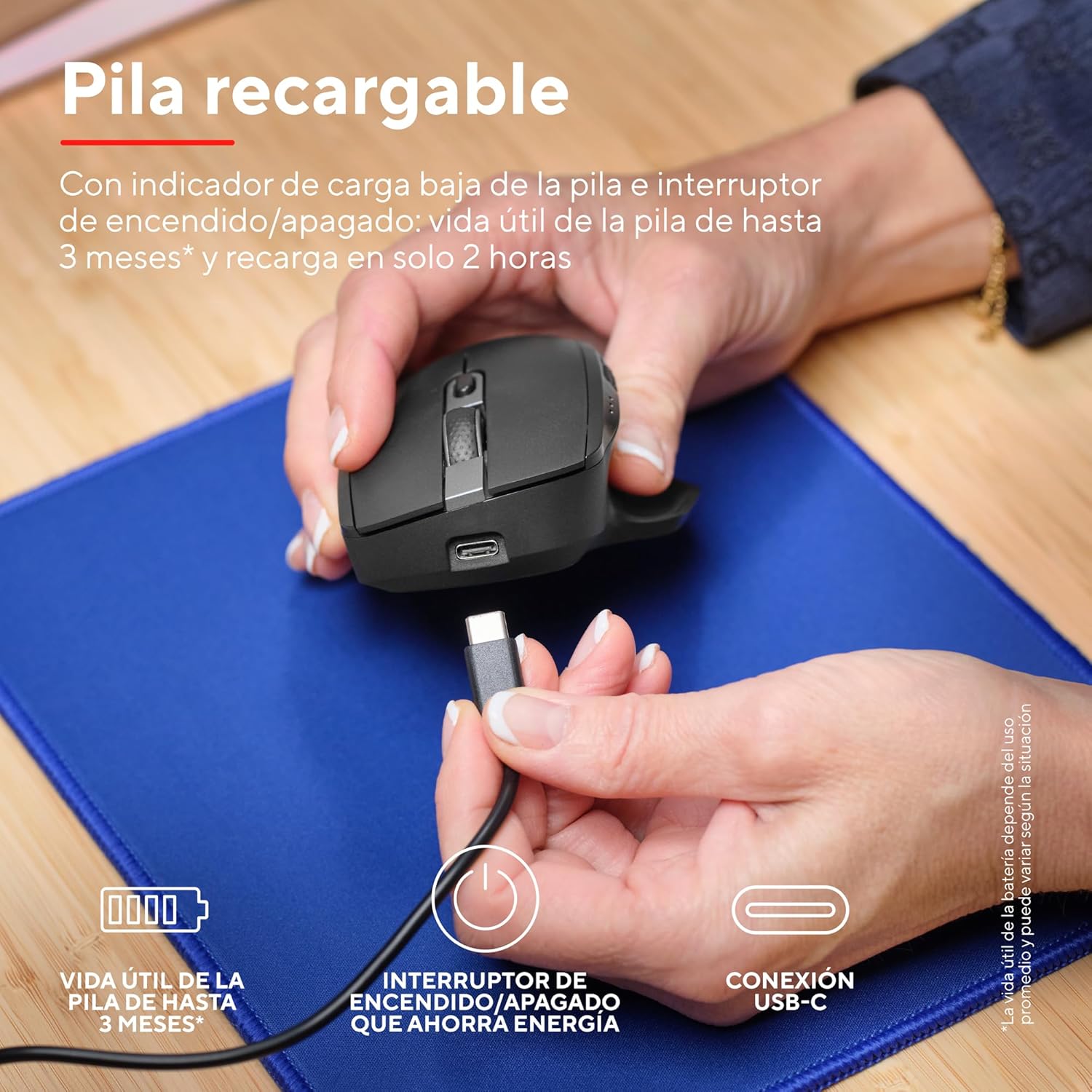 Rato Sem Fios por Bluetooth Trust Ozaa+/ Bateria Recarregável/ Até 3200 DPI - Imagem 4