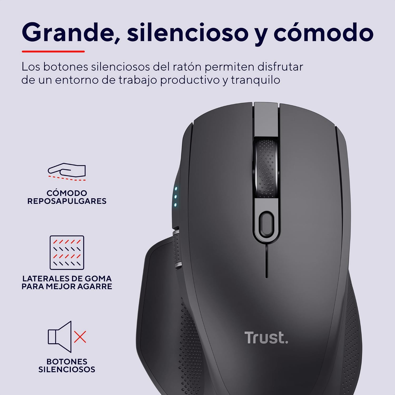 Rato Sem Fios por Bluetooth Trust Ozaa+/ Bateria Recarregável/ Até 3200 DPI - Imagem 3