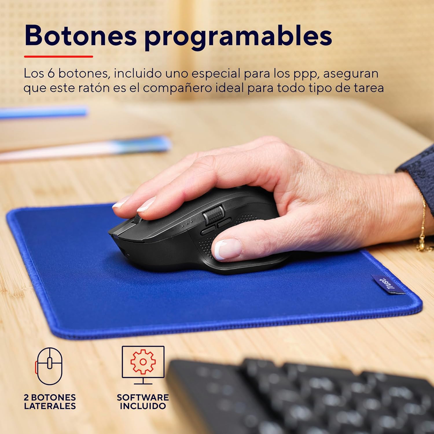 Rato Sem Fios por Bluetooth Trust Ozaa+/ Bateria Recarregável/ Até 3200 DPI - Imagem 7
