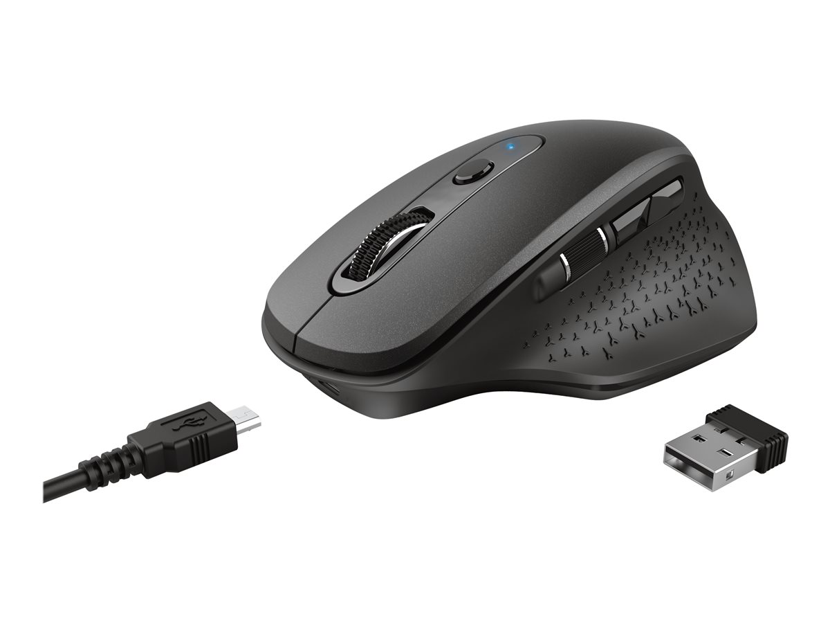 Rato Sem Fios por Bluetooth Trust Ozaa Compact Wireless/ Bateria recarregável/ Até 3200 DPI/ Preto - Imagem 13