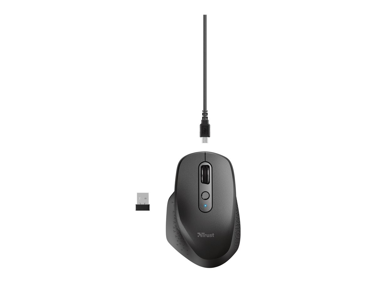 Rato Sem Fios por Bluetooth Trust Ozaa Compact Wireless/ Bateria recarregável/ Até 3200 DPI/ Preto - Imagem 14