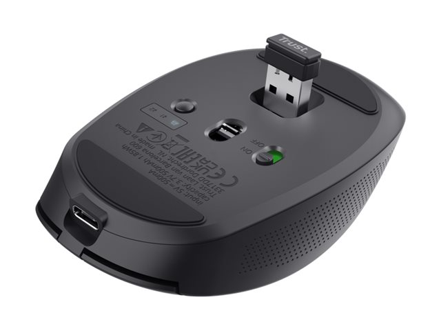 Rato Sem Fios por Bluetooth Trust Ozaa Compact Wireless/ Bateria recarregável/ Até 3200 DPI/ Preto - Imagem 4