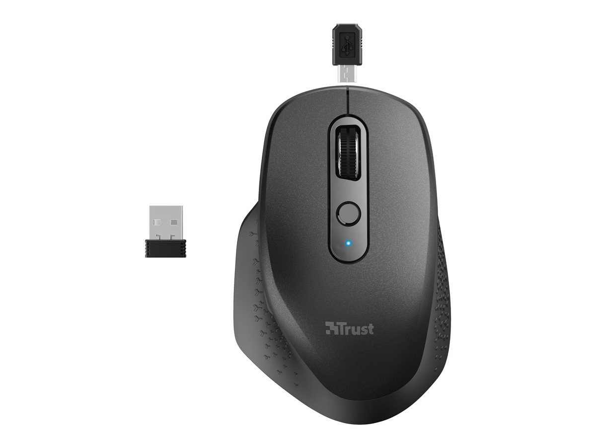 Rato Sem Fios por Bluetooth Trust Ozaa Compact Wireless/ Bateria recarregável/ Até 3200 DPI/ Preto - Imagem 6