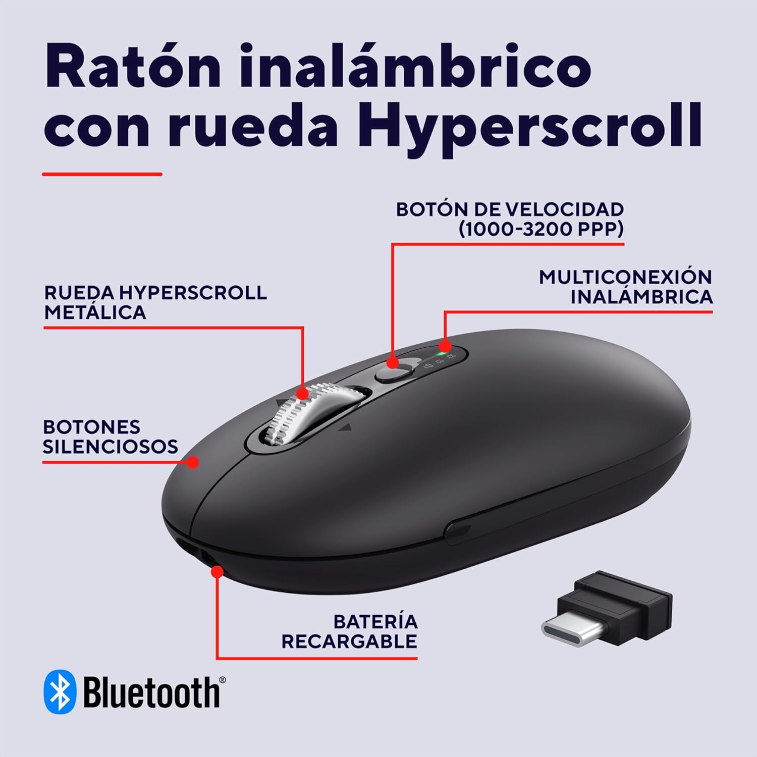 Rato Sem Fios Trust Seron 26018 3200 DPI Bateria Recarregável Preto - Imagem 2