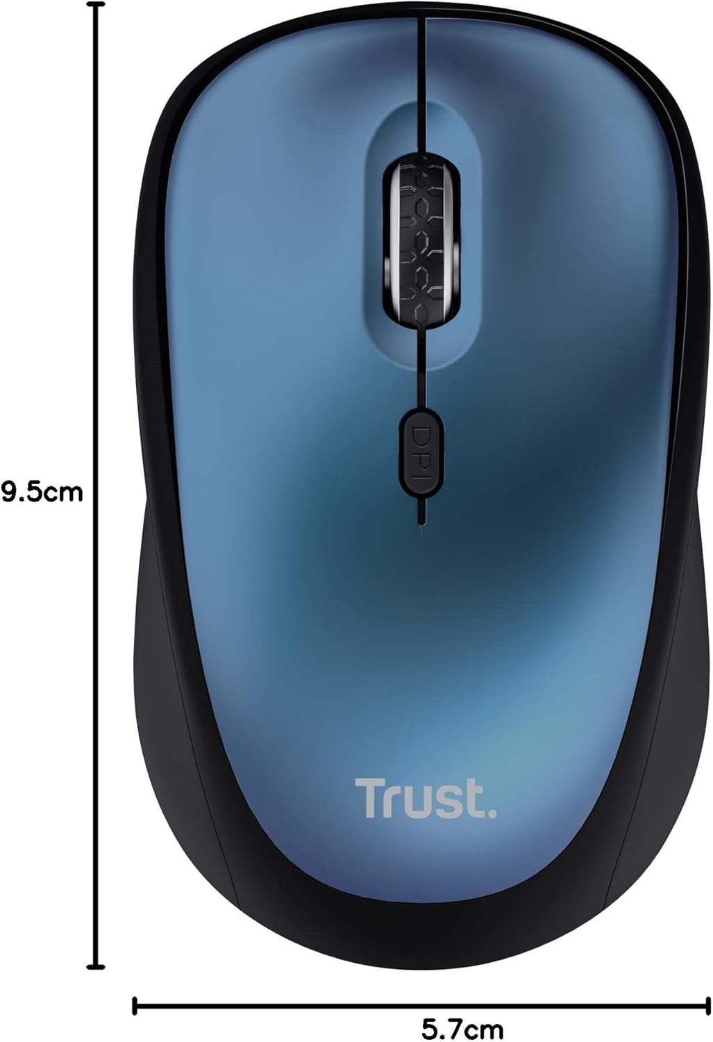 Rato Mini Sem Fios Trust Yvi+ Silent/ Até 1600 DPI/ Azul - Imagem 14