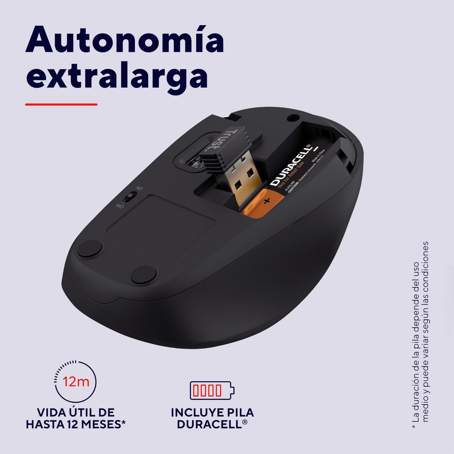 Rato Mini Sem Fios Trust Yvi+ Silent/ Até 1600 DPI/ Azul - Imagem 4