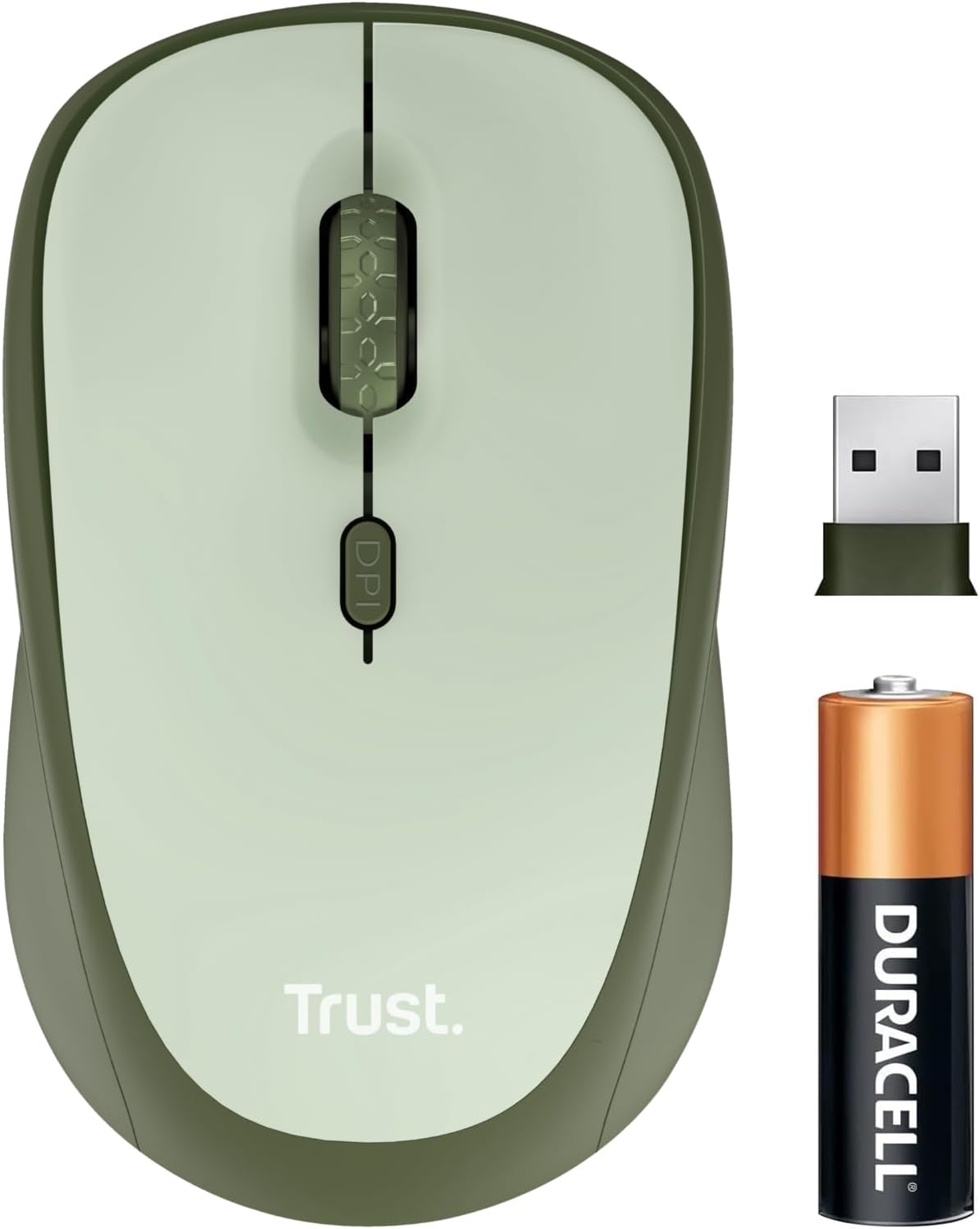 Rato Mini Sem Fios Trust Yvi+ Silent/ Até 1600 DPI/ Verde